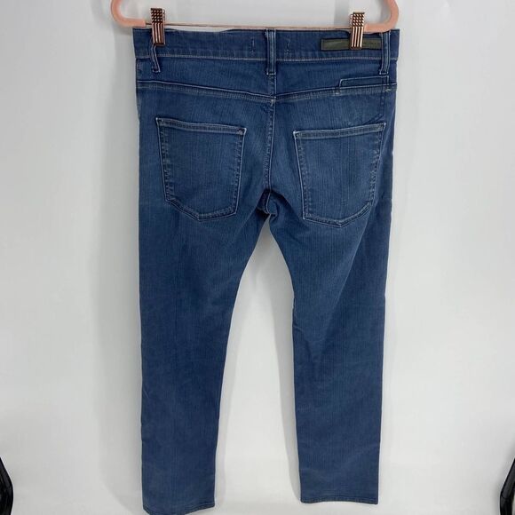 Zara Man Medium Wash Straight Leg Blue Denim Jeans Mens 30 - Picture 3 of 4